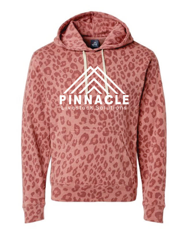 Pinnacle - Triblend Fleece Hooded Rose Leopard Sweatshirt