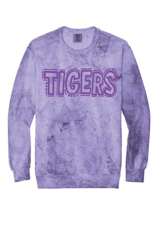 Comfort Colors Tie Dye Tigers Crew (2 designs)