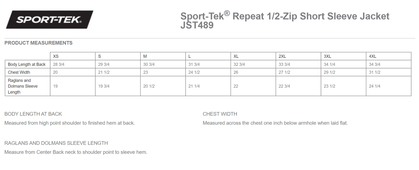 Sport-Tek® Repeat 1/2-Zip Short Sleeve Jacket [[LOW STOCK]]